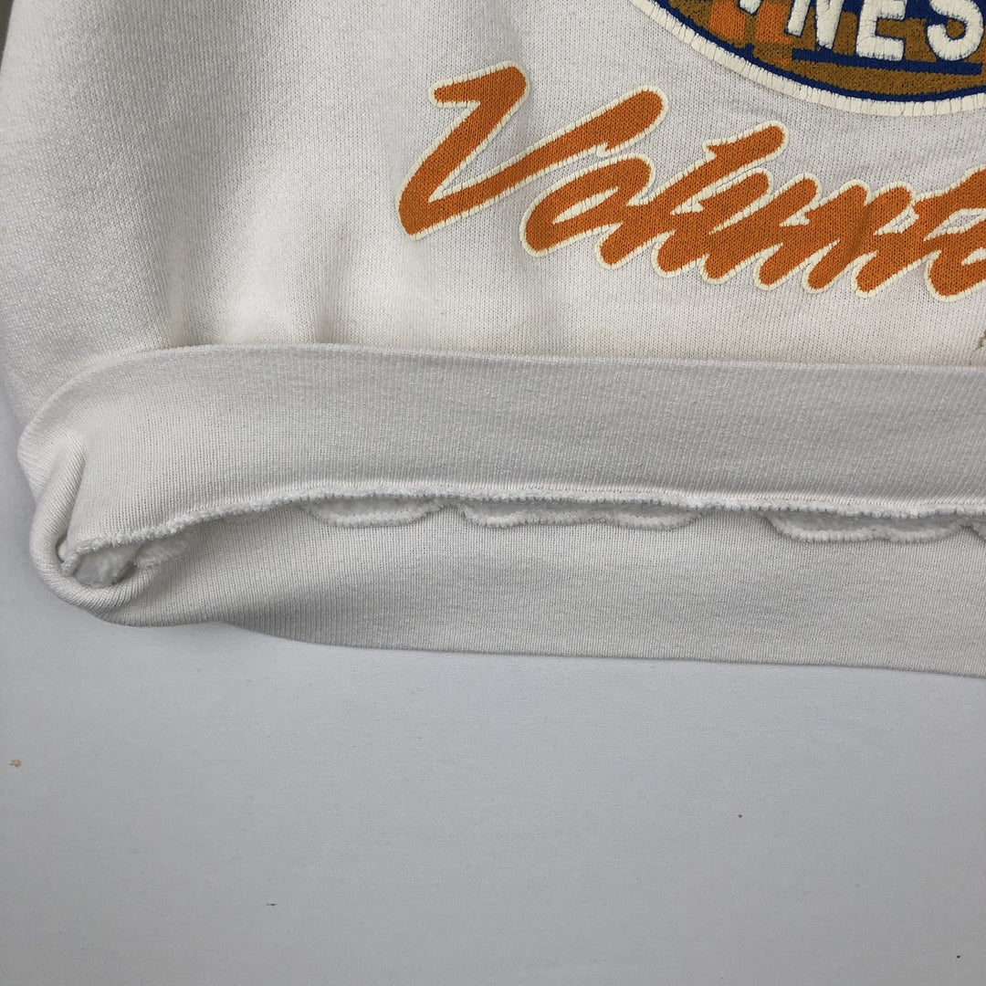 90'S TULTEX Triple Print College Sweatshirt, Made in USA, Large (Men's L equivalent), Vintage cotton white type Vintage Second Hand