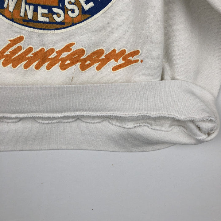 90'S TULTEX Triple Print College Sweatshirt, Made in USA, Large (Men's L equivalent), Vintage cotton white type Vintage Second Hand