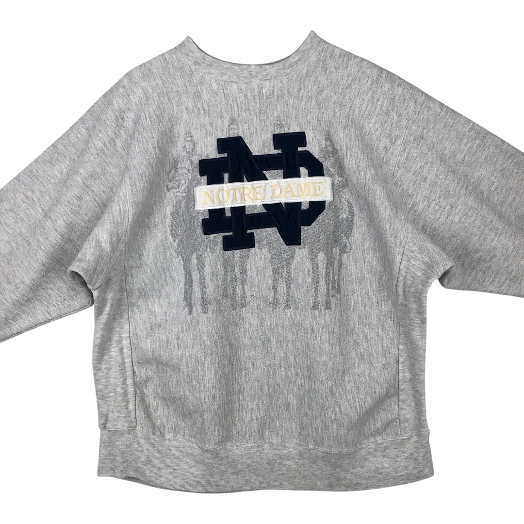 90'S CS Notre Dame University College Sweatshirt, Made in USA, Men's XL equivalent, Vintage cotton gray type Vintage Second Hand