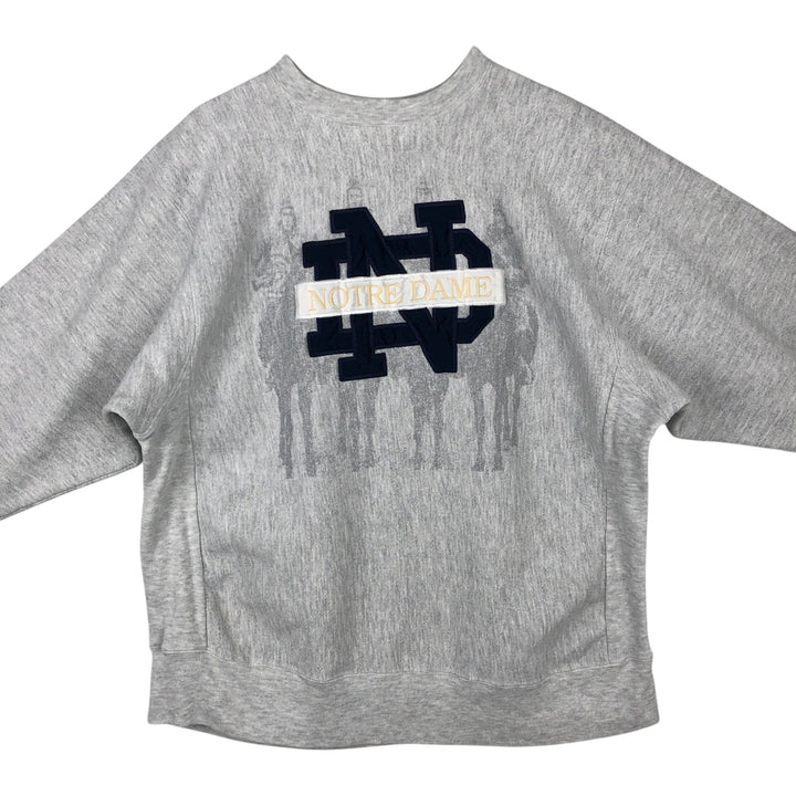 90'S CS Notre Dame University College Sweatshirt, Made in USA, Men's XL equivalent, Vintage cotton gray type Vintage Second Hand