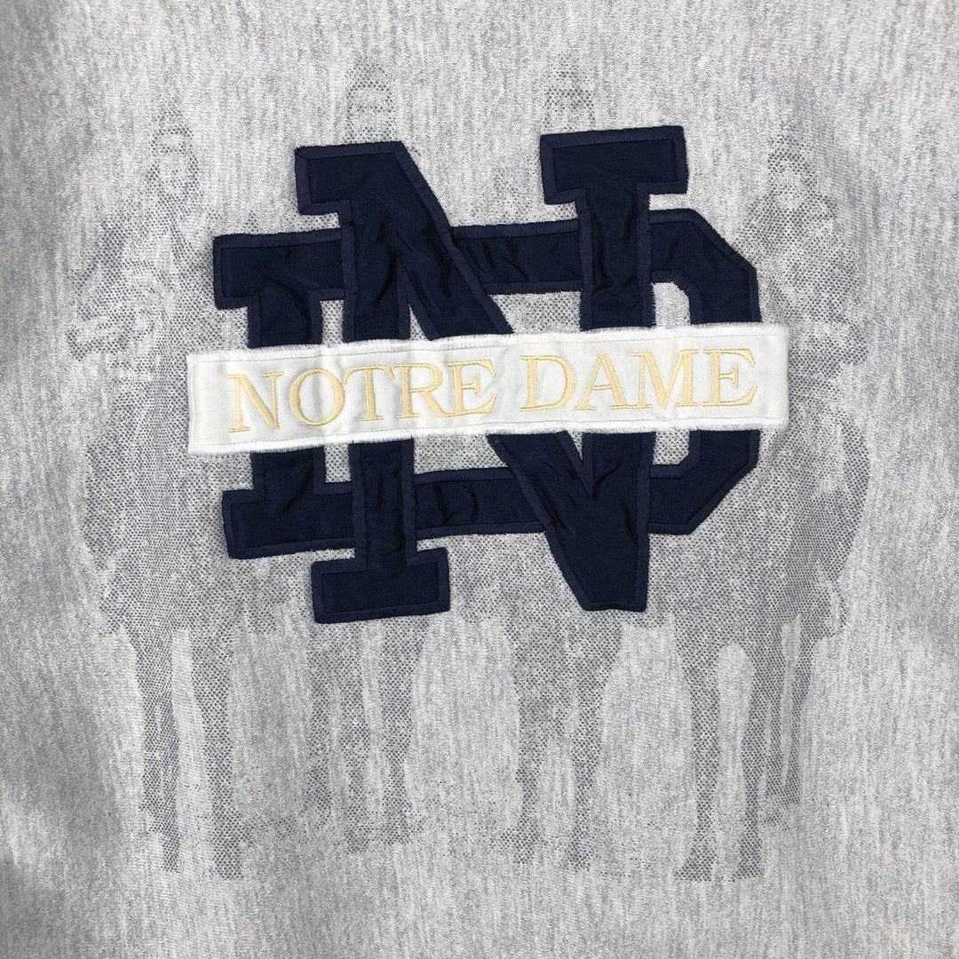 90'S CS Notre Dame University College Sweatshirt, Made in USA, Men's XL equivalent, Vintage cotton gray type Vintage Second Hand