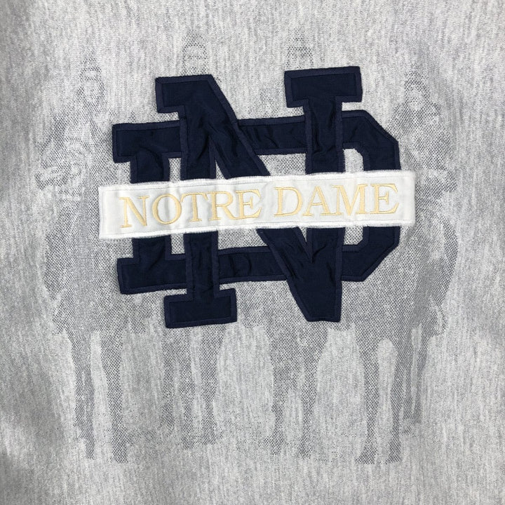 90'S CS Notre Dame University College Sweatshirt, Made in USA, Men's XL equivalent, Vintage cotton gray type Vintage Second Hand