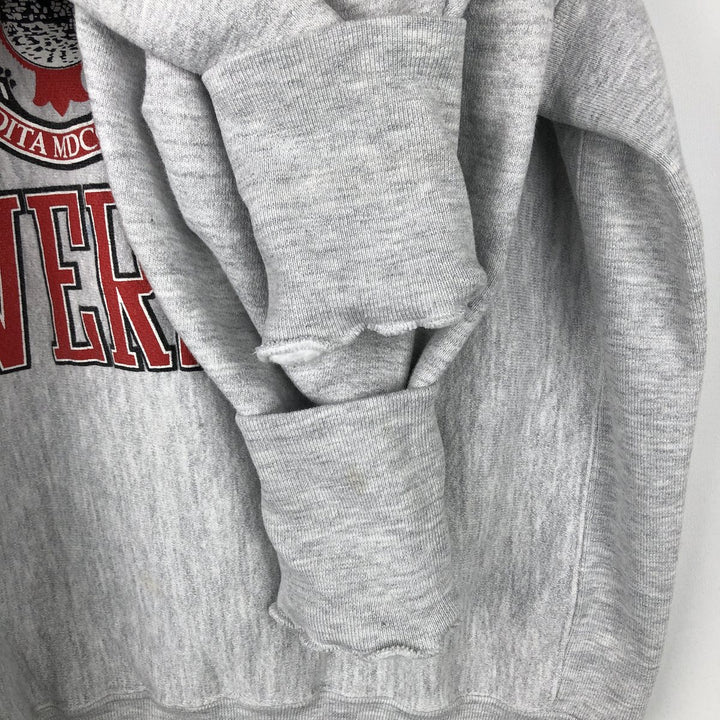90'S Boston University Triple Print College Sweatshirt, Made in USA, Men's Size L (Equivalent), Vintage unclear gray type Vintage Second Hand