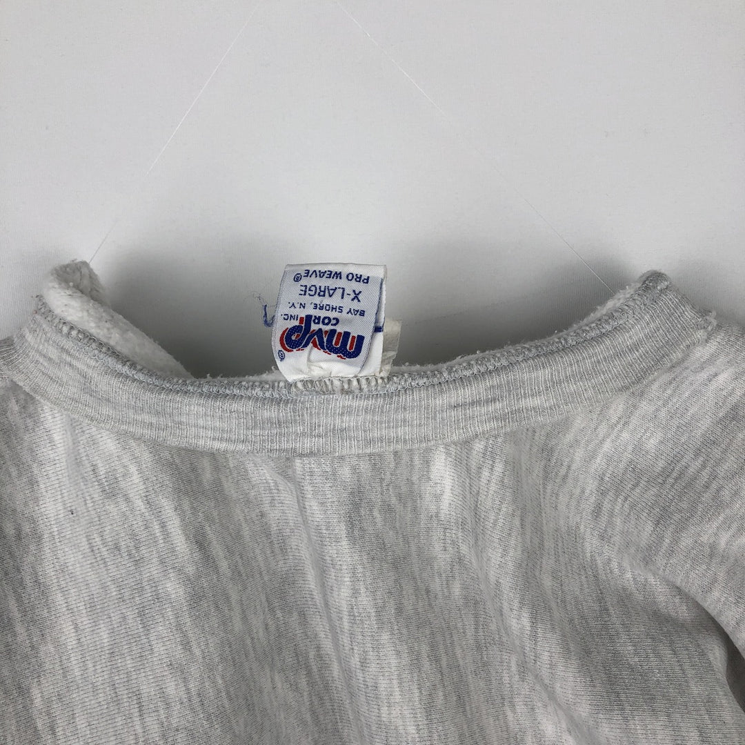 MVP COR INC. PRO WEAVE Triple Print College Sweatshirt, Made in USA, Men's XL (approx.), Vintage unclear gray type Vintage Second Hand