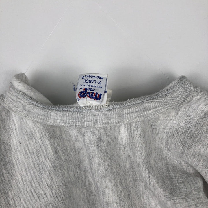 MVP COR INC. PRO WEAVE Triple Print College Sweatshirt, Made in USA, Men's XL (approx.), Vintage unclear gray type Vintage Second Hand
