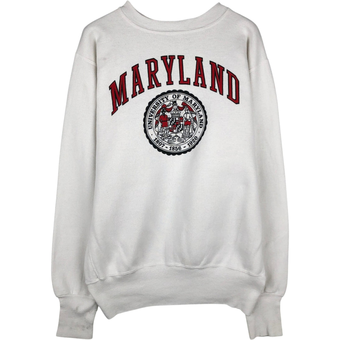 90'S Velva Sheen College Sweatshirt, Made in USA, Men's XL equivalent, Vintage cotton white type Vintage Second Hand