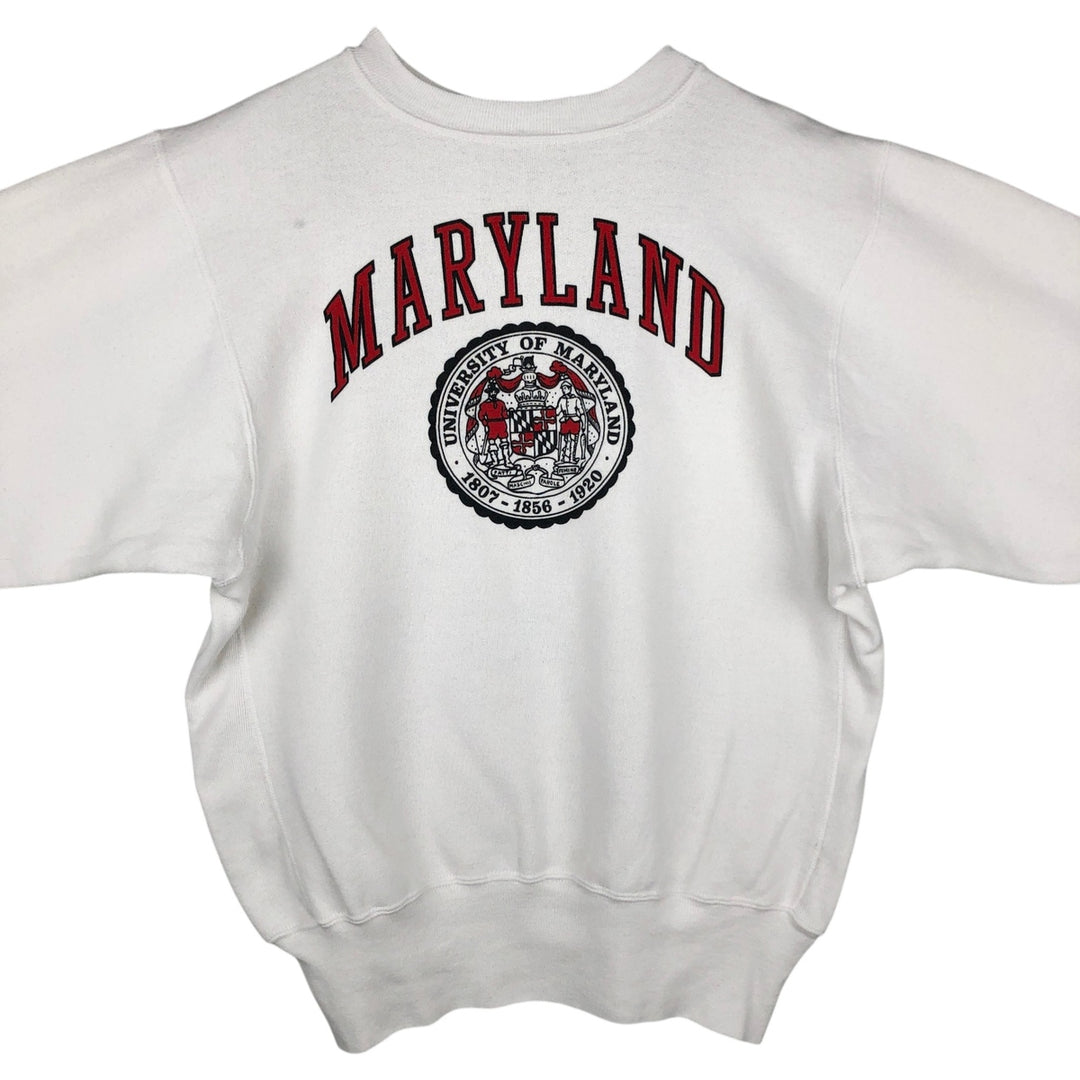 90'S Velva Sheen College Sweatshirt, Made in USA, Men's XL equivalent, Vintage cotton white type Vintage Second Hand