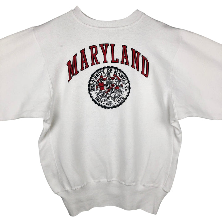 90'S Velva Sheen College Sweatshirt, Made in USA, Men's XL equivalent, Vintage cotton white type Vintage Second Hand