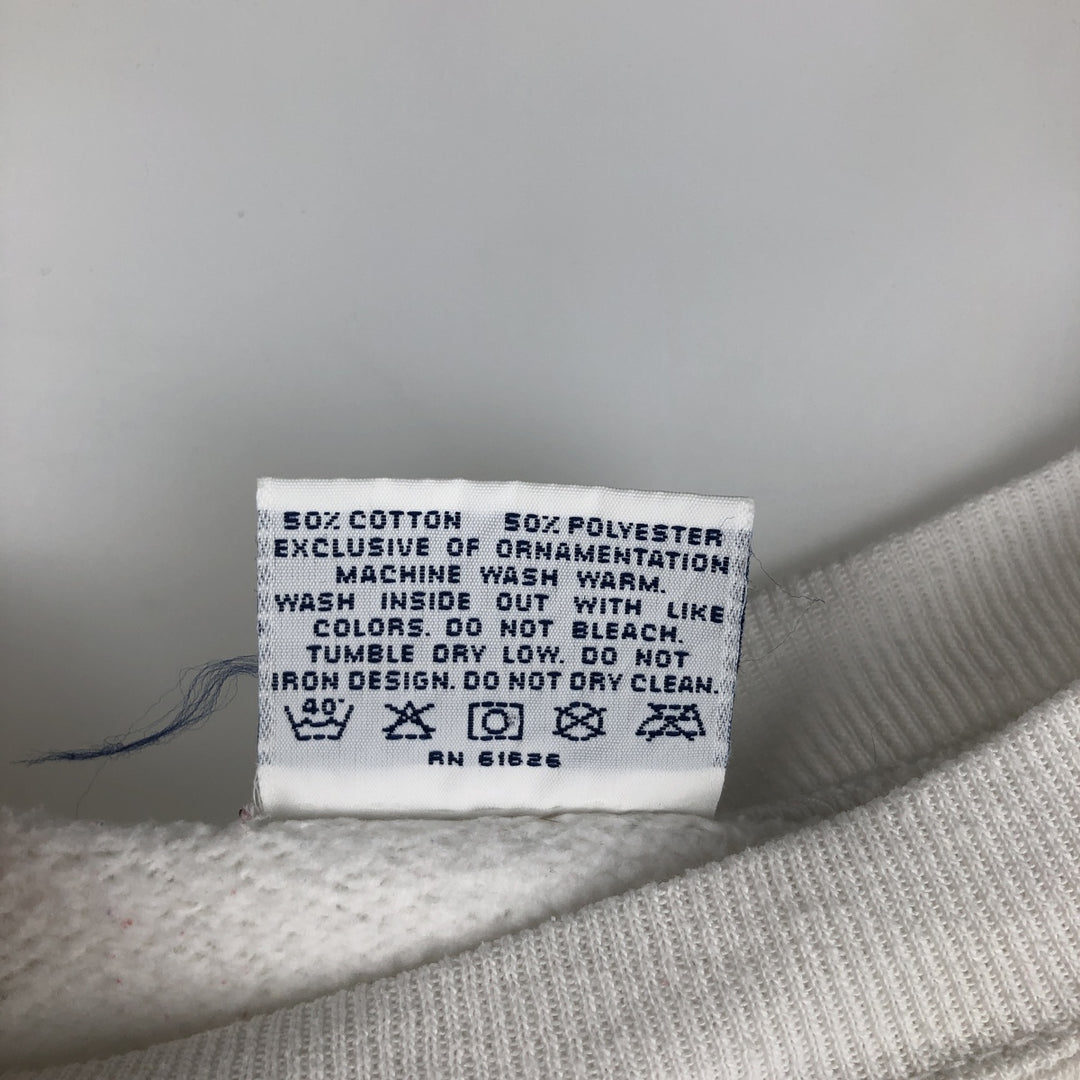 90'S Velva Sheen College Sweatshirt, Made in USA, Men's XL equivalent, Vintage cotton white type Vintage Second Hand
