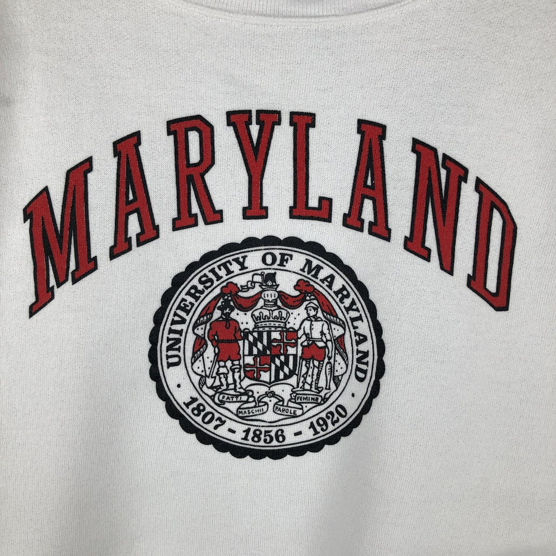 90'S Velva Sheen College Sweatshirt, Made in USA, Men's XL equivalent, Vintage cotton white type Vintage Second Hand