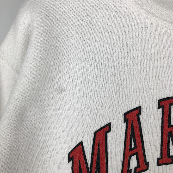 90'S Velva Sheen College Sweatshirt, Made in USA, Men's XL equivalent, Vintage cotton white type Vintage Second Hand