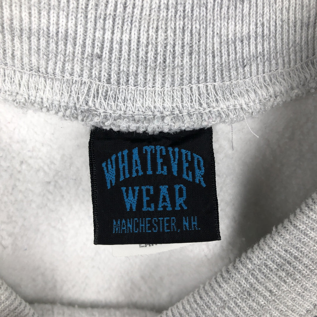 WHATEVER WEAR College Sweatshirt (Men's Size L) cotton gray type Vintage Second Hand