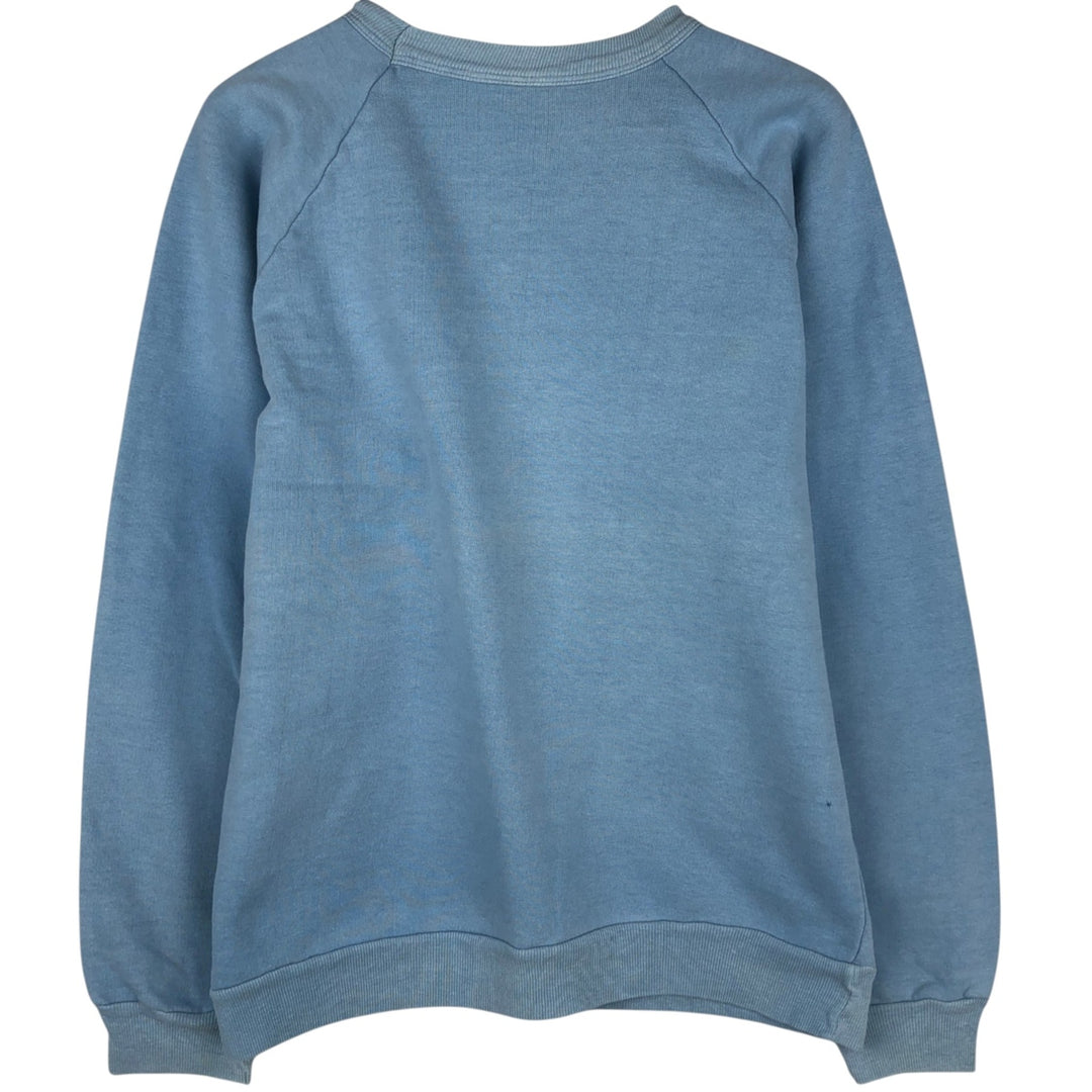 1970'S Galtsand flock print college sweatshirt, made in France, men's size M equivalent, vintage. Pima Cotton Blue type light blue Vintage Second Hand