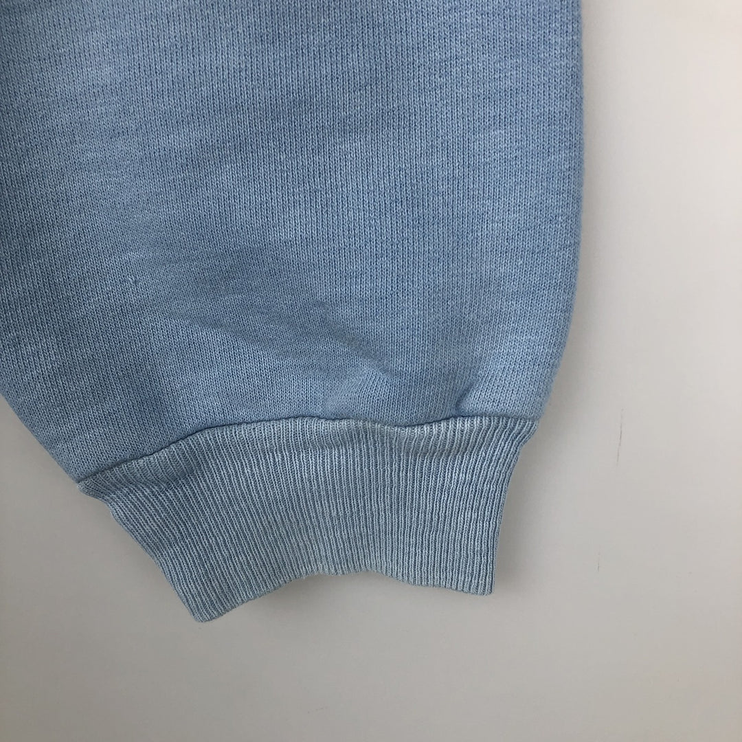1970'S Galtsand flock print college sweatshirt, made in France, men's size M equivalent, vintage. Pima Cotton Blue type light blue Vintage Second Hand