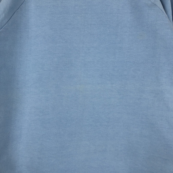 1970'S Galtsand flock print college sweatshirt, made in France, men's size M equivalent, vintage. Pima Cotton Blue type light blue Vintage Second Hand