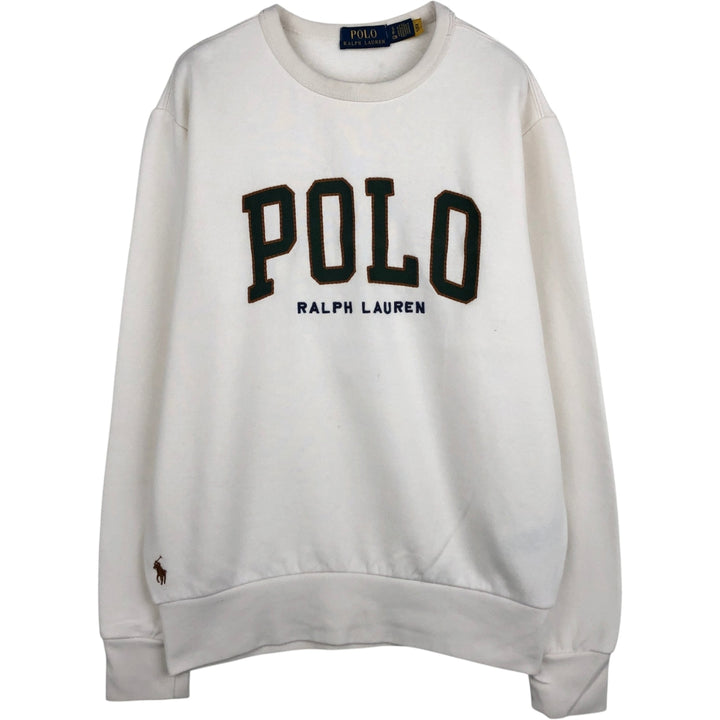 Ralph Lauren POLO RALPH LAUREN logo sweatshirt, men's size S cotton white type Vintage Second Hand