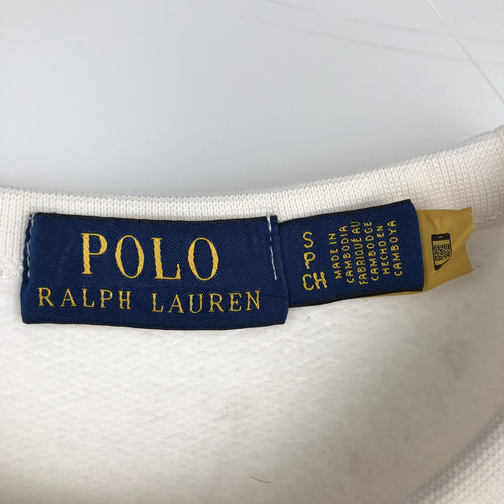 Ralph Lauren POLO RALPH LAUREN logo sweatshirt, men's size S cotton white type Vintage Second Hand