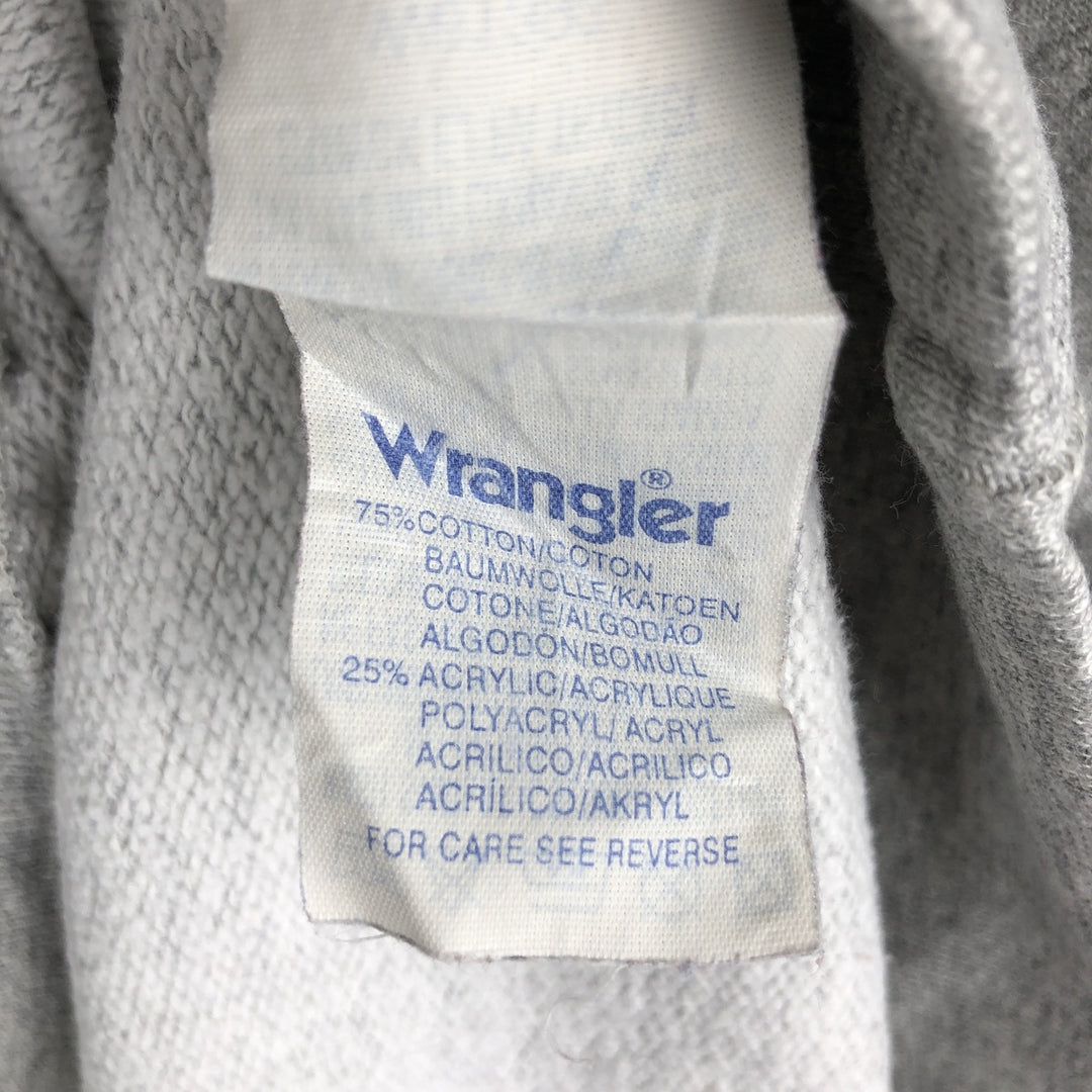 Wrangler Printed Logo Sweatshirt, Men's Size L (equivalent to L), Crew Neck, Long Sleeves cotton gray type Vintage Second Hand