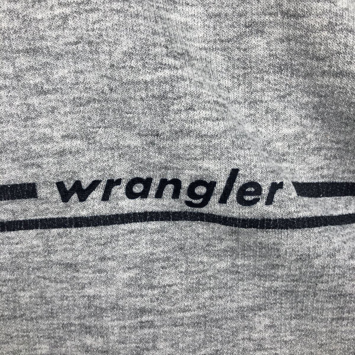 Wrangler Printed Logo Sweatshirt, Men's Size L (equivalent to L), Crew Neck, Long Sleeves cotton gray type Vintage Second Hand