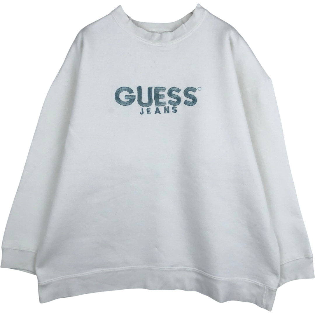 Guess logo sweatshirt, made in USA, men's size L equivalent. cotton white type Vintage Second Hand