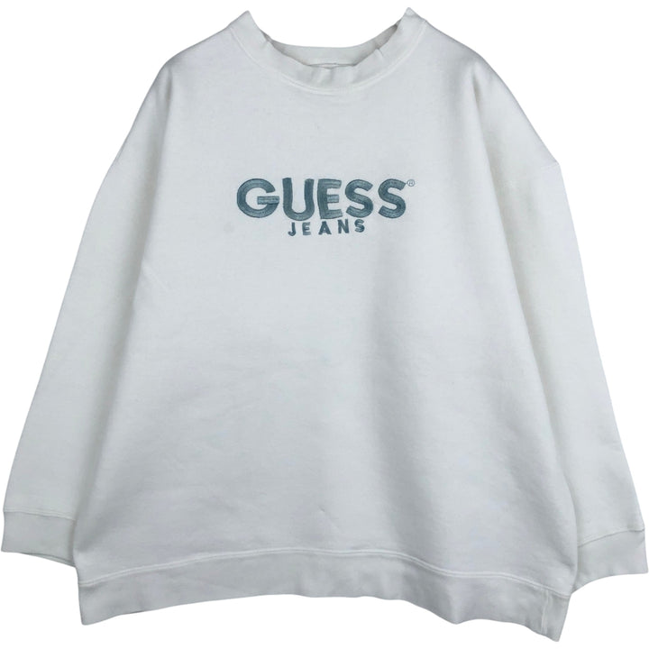Guess logo sweatshirt, made in USA, men's size L equivalent. cotton white type Vintage Second Hand