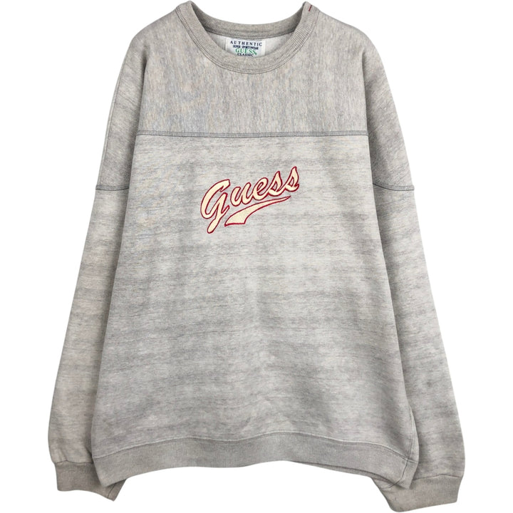 90s-00'S Guess CLASSIC GEORGES MARCIANO Logo Sweatshirt, Made in USA, Men's Size L (approx.), Vintage cotton gray type Vintage Second Hand
