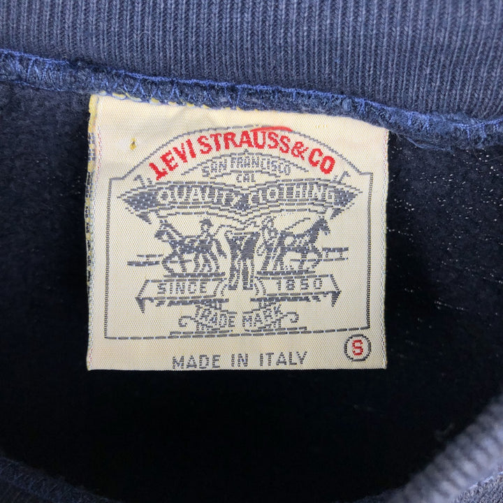 Levi's One-Point Logo Sweatshirt, Made in Italy, Men's Size S (approx.) cotton navy blue type Vintage Second Hand