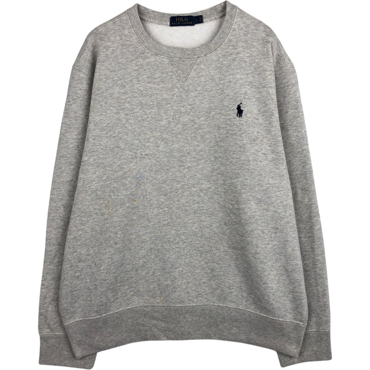 Ralph Lauren POLO RALPH LAUREN One-point logo sweatshirt, sweatshirt, men's size L cotton gray type Vintage Second Hand