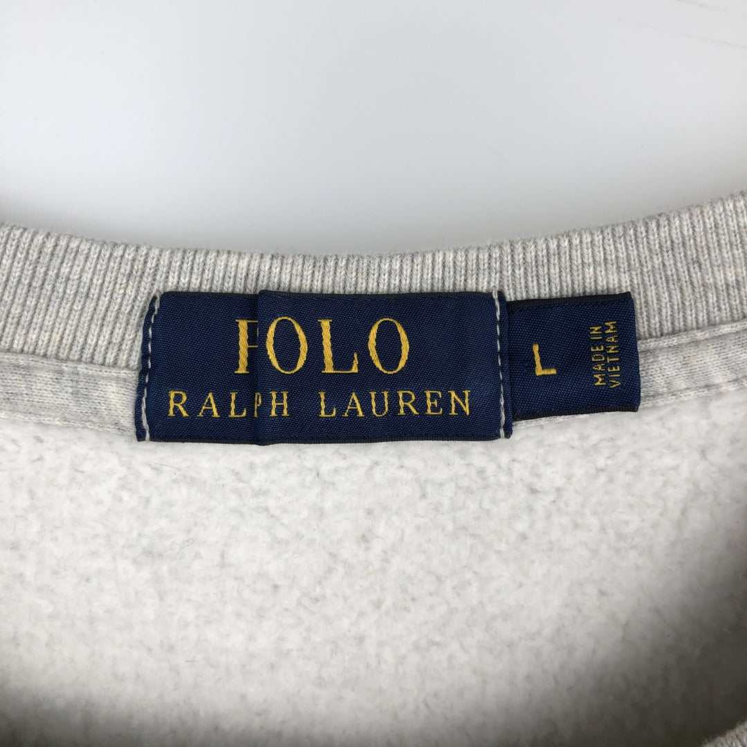 Ralph Lauren POLO RALPH LAUREN One-point logo sweatshirt, sweatshirt, men's size L cotton gray type Vintage Second Hand
