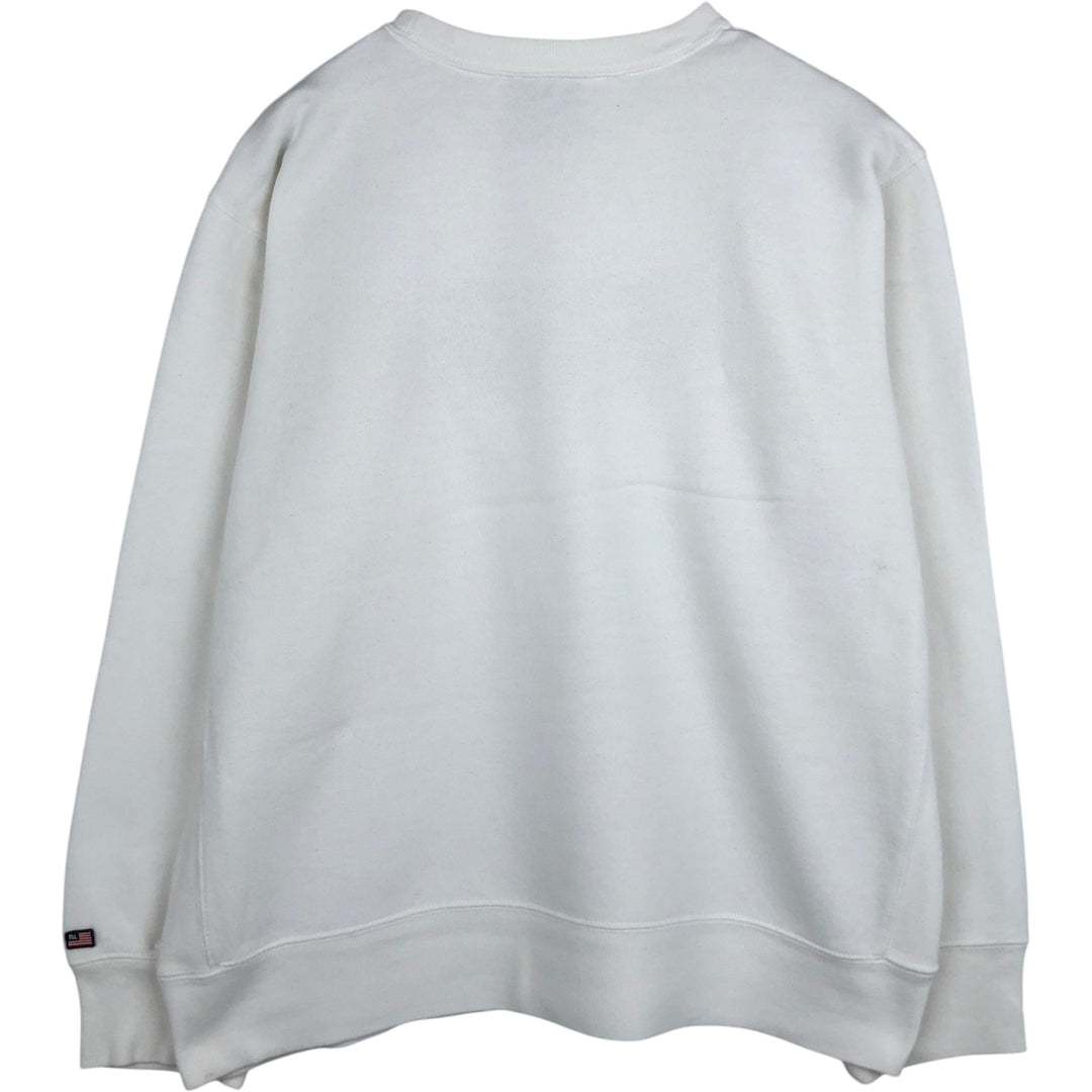 Ralph Lauren Polo Jeans Company logo sweatshirt, men's size L cotton white type Vintage Second Hand