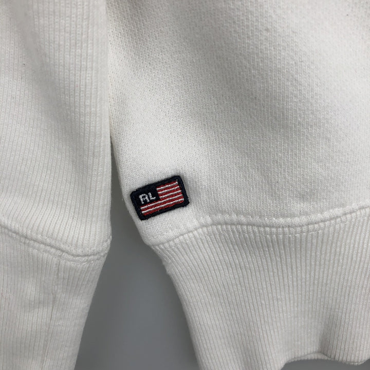 Ralph Lauren Polo Jeans Company logo sweatshirt, men's size L cotton white type Vintage Second Hand
