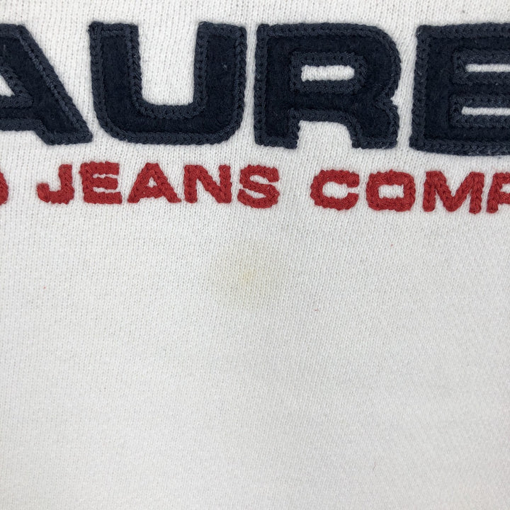 Ralph Lauren Polo Jeans Company logo sweatshirt, men's size L cotton white type Vintage Second Hand