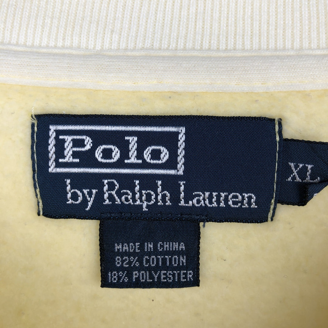Ralph Lauren POLO by Ralph Lauren One Point Logo Sweatshirt Trainer Men's XL cotton yellow type Vintage Second Hand