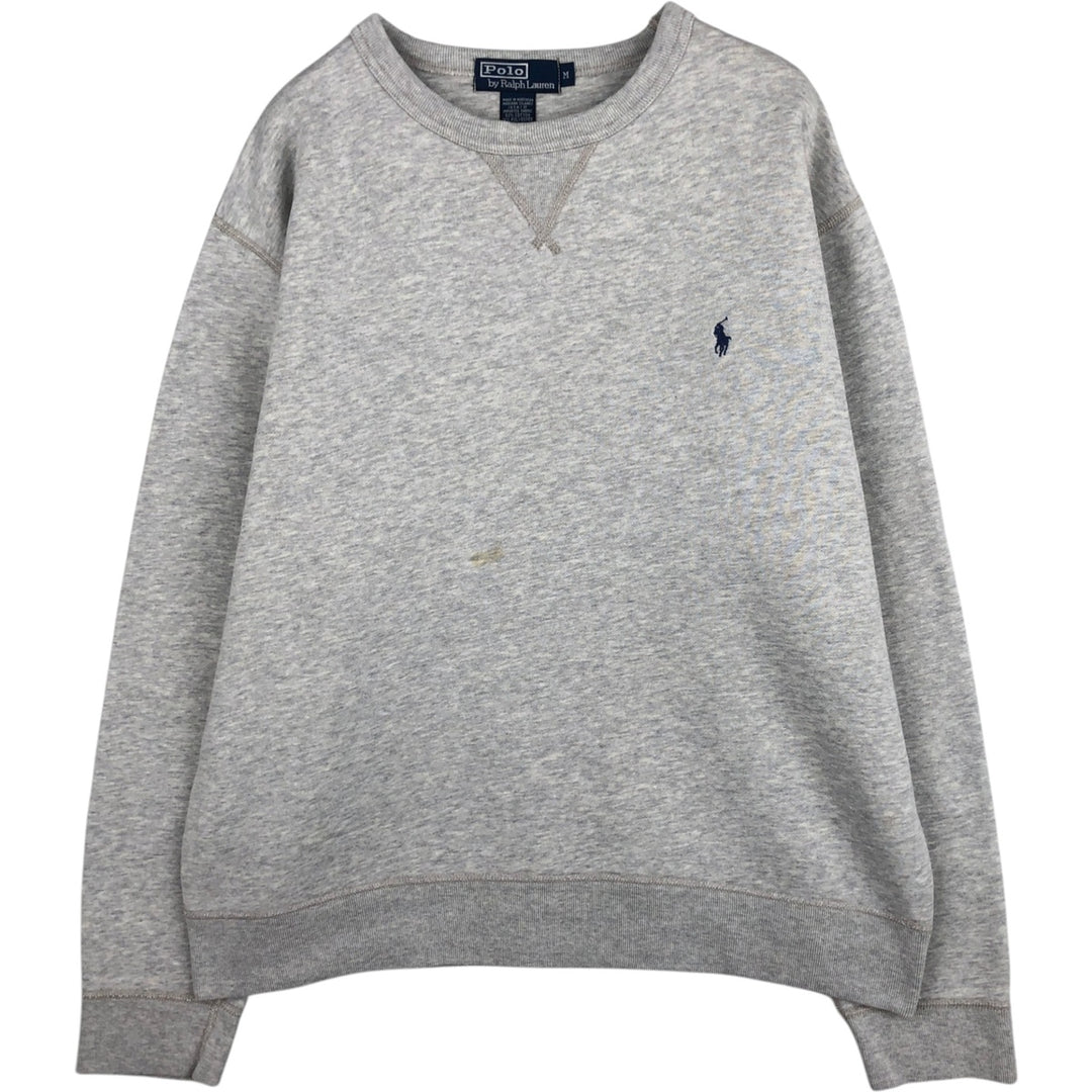 Ralph Lauren POLO by Ralph Lauren One Point Logo Sweatshirt Trainer Men's M size cotton gray type Vintage Second Hand