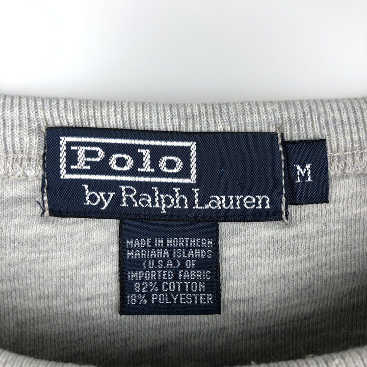 Ralph Lauren POLO by Ralph Lauren One Point Logo Sweatshirt Trainer Men's M size cotton gray type Vintage Second Hand