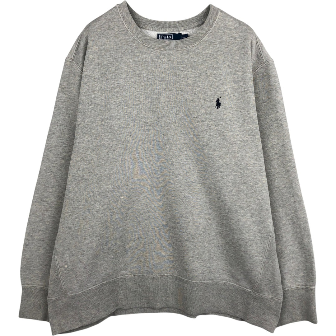 Ralph Lauren POLO by Ralph Lauren One Point Logo Sweatshirt Trainer Men's XXL cotton gray type Vintage Second Hand