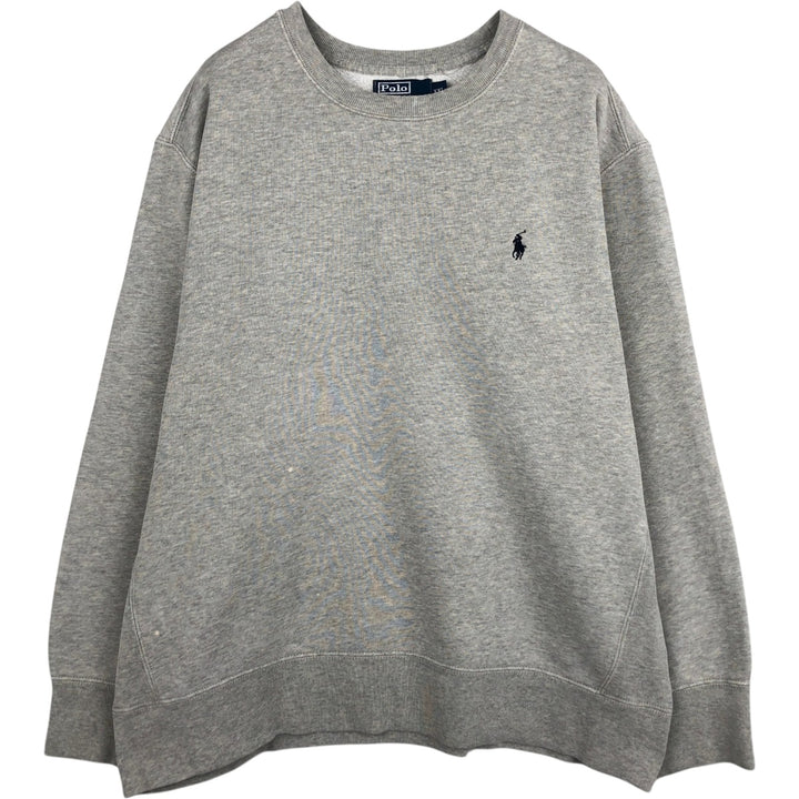 Ralph Lauren POLO by Ralph Lauren One Point Logo Sweatshirt Trainer Men's XXL cotton gray type Vintage Second Hand
