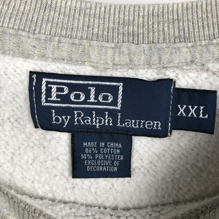 Ralph Lauren POLO by Ralph Lauren One Point Logo Sweatshirt Trainer Men's XXL cotton gray type Vintage Second Hand