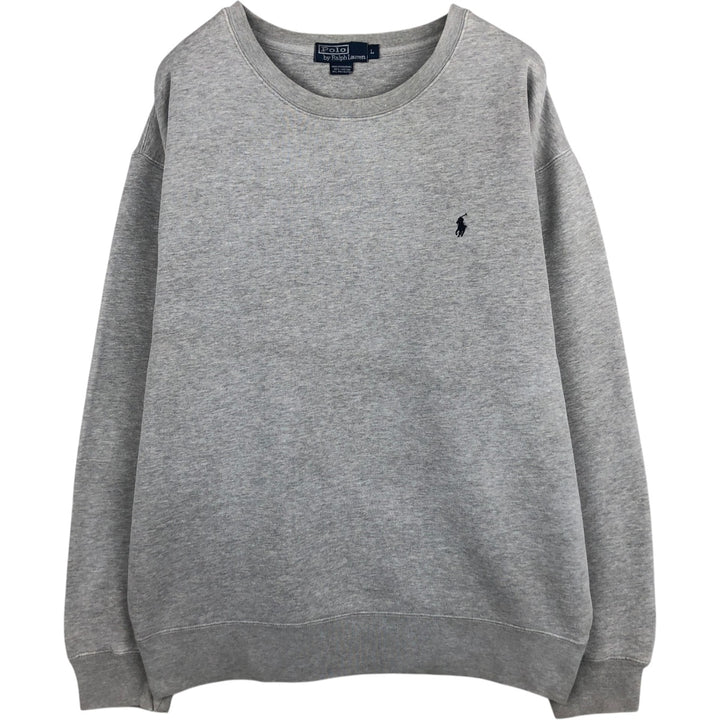 Ralph Lauren POLO by Ralph Lauren One Point Logo Sweatshirt Trainer Men's L size cotton gray type Vintage Second Hand