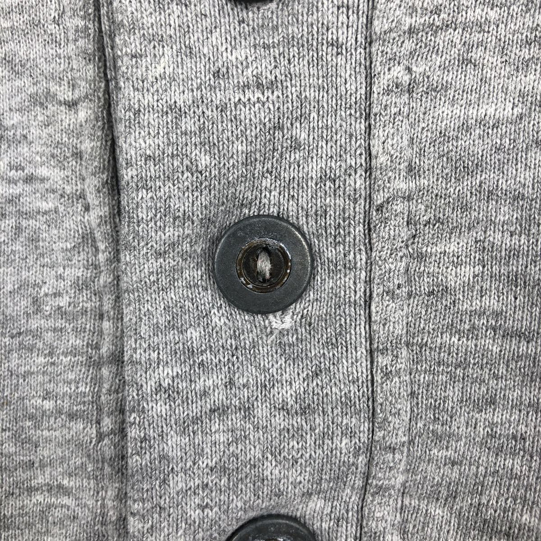 LLBean RUSSELL ATHLETIC Double Name Henley Neck Sweatshirt, Made in USA, Men's Size L (approx.) cotton gray type Vintage Second Hand