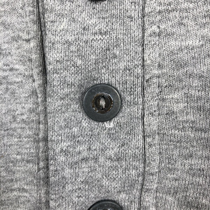 LLBean RUSSELL ATHLETIC Double Name Henley Neck Sweatshirt, Made in USA, Men's Size L (approx.) cotton gray type Vintage Second Hand