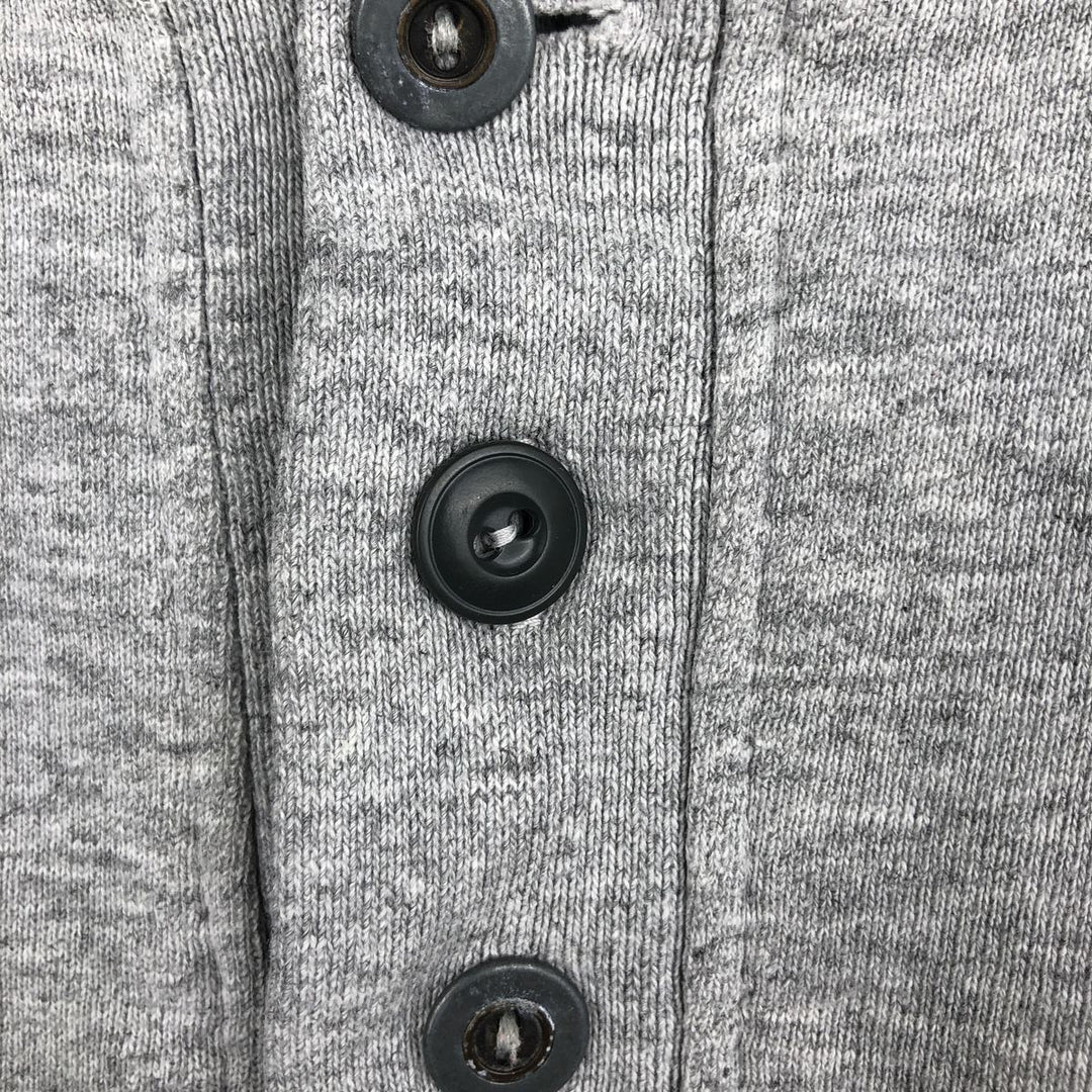 LLBean RUSSELL ATHLETIC Double Name Henley Neck Sweatshirt, Made in USA, Men's Size L (approx.) cotton gray type Vintage Second Hand