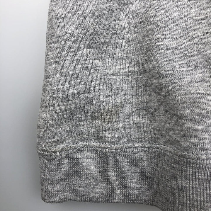 LLBean RUSSELL ATHLETIC Double Name Henley Neck Sweatshirt, Made in USA, Men's Size L (approx.) cotton gray type Vintage Second Hand