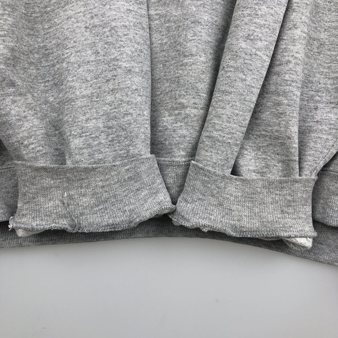 LLBean RUSSELL ATHLETIC Double Name Henley Neck Sweatshirt, Made in USA, Men's Size L (approx.) cotton gray type Vintage Second Hand