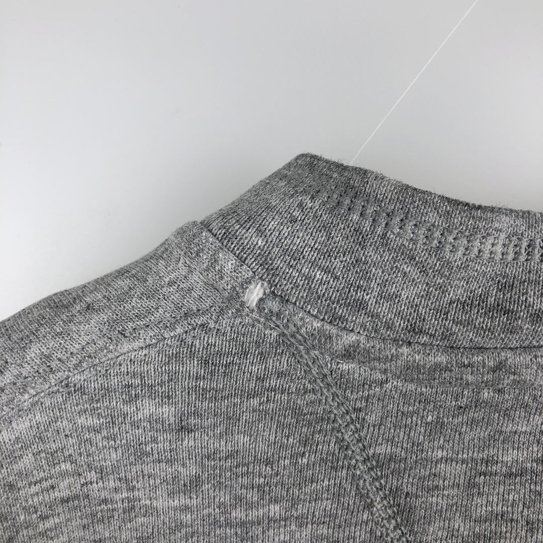 LLBean RUSSELL ATHLETIC Double Name Henley Neck Sweatshirt, Made in USA, Men's Size L (approx.) cotton gray type Vintage Second Hand