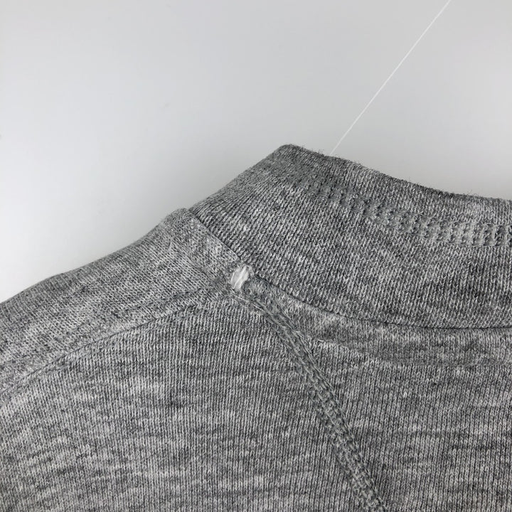 LLBean RUSSELL ATHLETIC Double Name Henley Neck Sweatshirt, Made in USA, Men's Size L (approx.) cotton gray type Vintage Second Hand