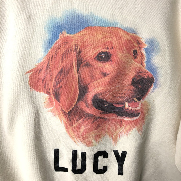 90s-00'S Lee Animal Print Sweatshirt (Men's Size L equivalent) Vintage unclear unbleached Vintage Second Hand