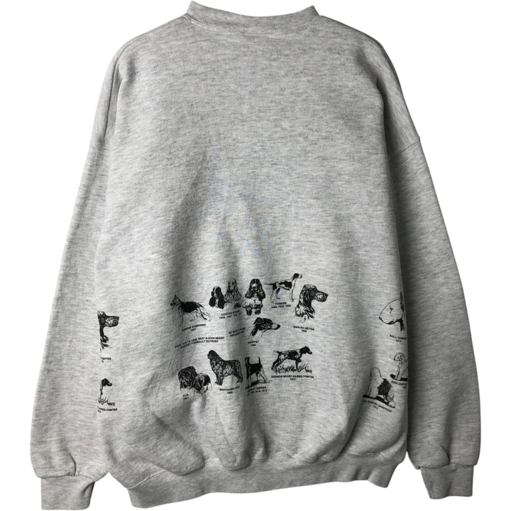 Lee American Flag and Dog Print Animal Sweatshirt (Men's XL equivalent) unclear gray type Vintage Second Hand