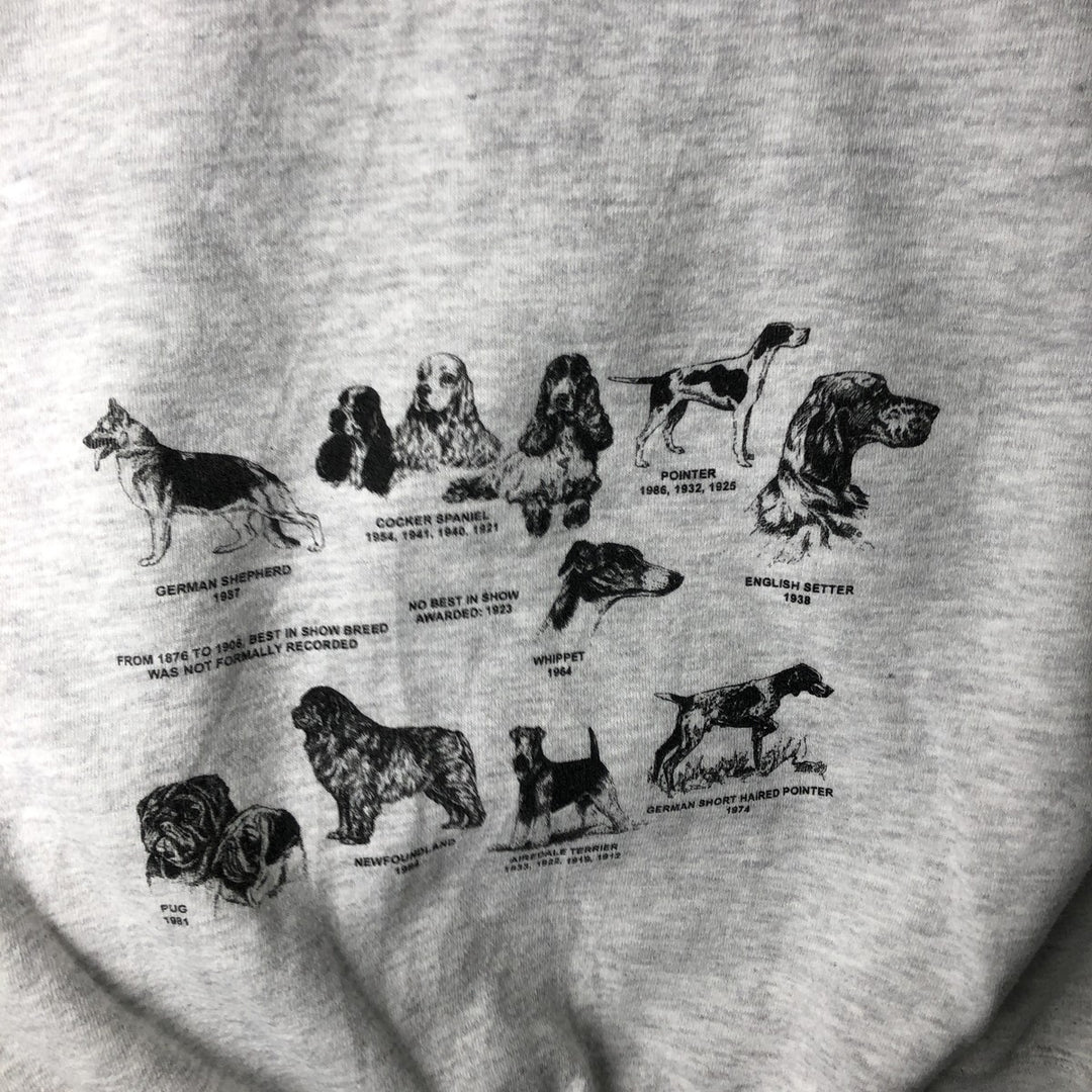 Lee American Flag and Dog Print Animal Sweatshirt (Men's XL equivalent) unclear gray type Vintage Second Hand