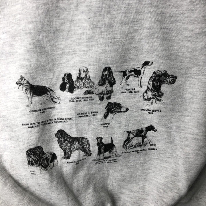 Lee American Flag and Dog Print Animal Sweatshirt (Men's XL equivalent) unclear gray type Vintage Second Hand